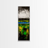 Abstract Landscape, Green Blue Art, Modern Wall Art, Framed Canvas Print, Office Decor, Large Artwork, Living Room Art, Minimalist Art