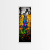 Vibrant Rabbit, Abstract Animal, Colorful Wildlife, Boho Wall Art, Canvas Print, Eclectic Decor, Living Room Art, Rustic Modern