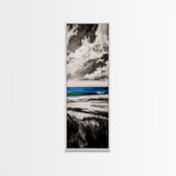 Tranquil Ocean View, Coastal Landscape Art, Blue Waters, Minimalist Beach Scene, Canvas Print, Living Room Decor, Serene Nature Art
