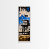 Lifeguard Tower, Beach House Decor, Coastal Wall Art, Canvas Print, Blue and White Painting, Nautical Home Decor, Summer Beach Art