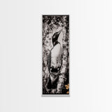 Loon and Birch, Woodland Wildlife Art, Black and White Bird Print, Canvas Print, Rustic Cabin Decor, Nature Inspired Wall Art