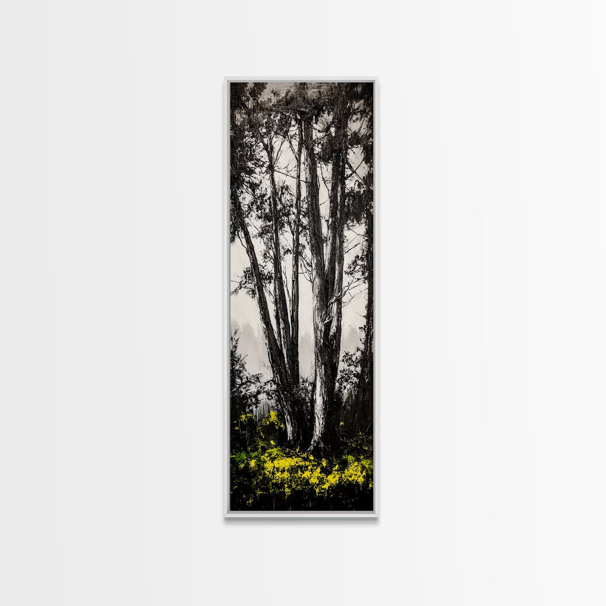 Black and White Tree Art, Forest Wall Decor, Nature Artwork, Minimalist Landscape, Rustic Home Decor, Office Art, Framed Canvas Print