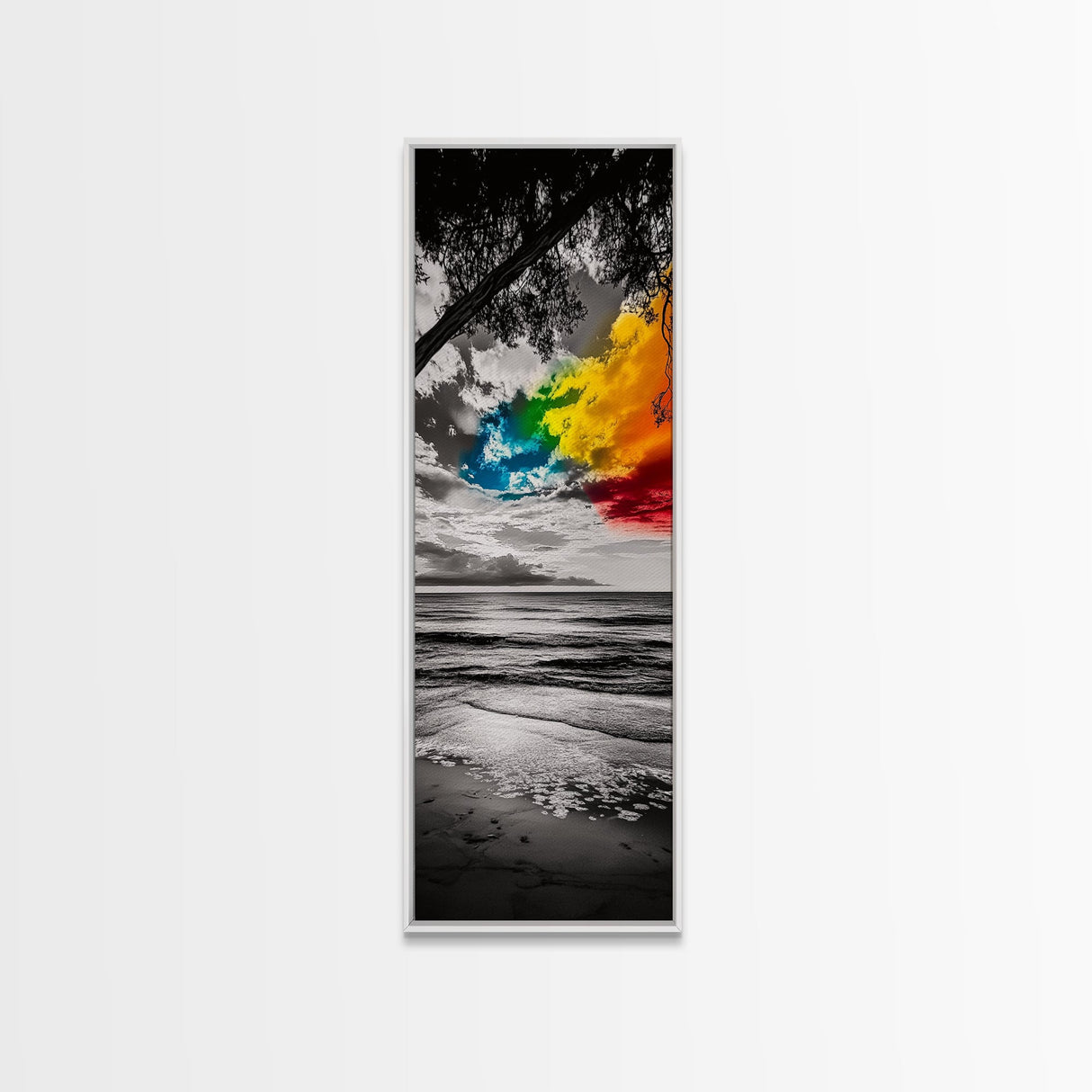 Colorful Beach Sky, Ocean Sunset Print, Coastal Photography, Seascape Art, Vibrant Wall Decor, Modern Home Art, Canvas Print