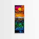 Vibrant Sunset, Landscape Art, Colorful Art, Nature Scene, Framed Canvas Print, Living Room Wall Art, Modern Home Decor, Autumn Wall Art