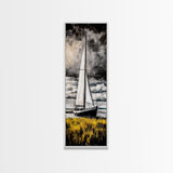 Sailing Boat, Nautical Art, Coastal Decor, Ocean Painting, Framed Canvas Print, Beach House Wall Art, Maritime Theme, Rustic Ocean Artwork