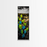 Cactus Art, Desert Landscape, Southwestern Decor, Bold Colors, Framed Canvas Print, Boho Wall Art, Nature Inspired, Vibrant Earthy Art