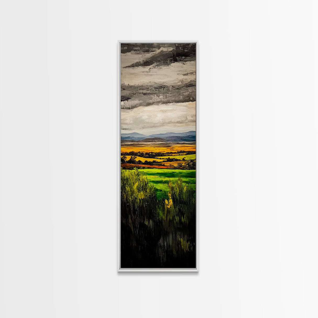 Rolling Fields, Golden Hills, Autumn Landscape, Rustic Home Decor, Living Room Art, Framed Canvas Print, Nature Wall Art
