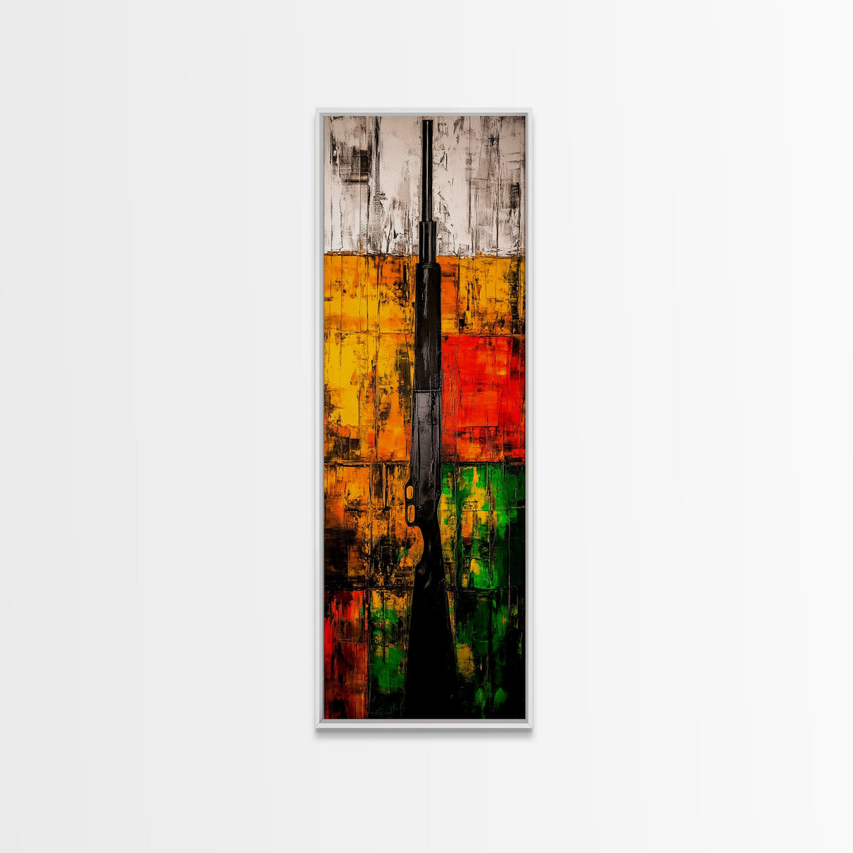 Shotgun Painting, Rustic Hunting, Framed Canvas Print, Man Cave Wall Art, Western Decor, Cabin Artwork, Bold Statement Piece