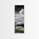 Tranquil Ocean, Minimalist Seascape, Black and White Wall Art, Coastal Serenity, Beach Photography, Canvas Print, Modern Home Decor