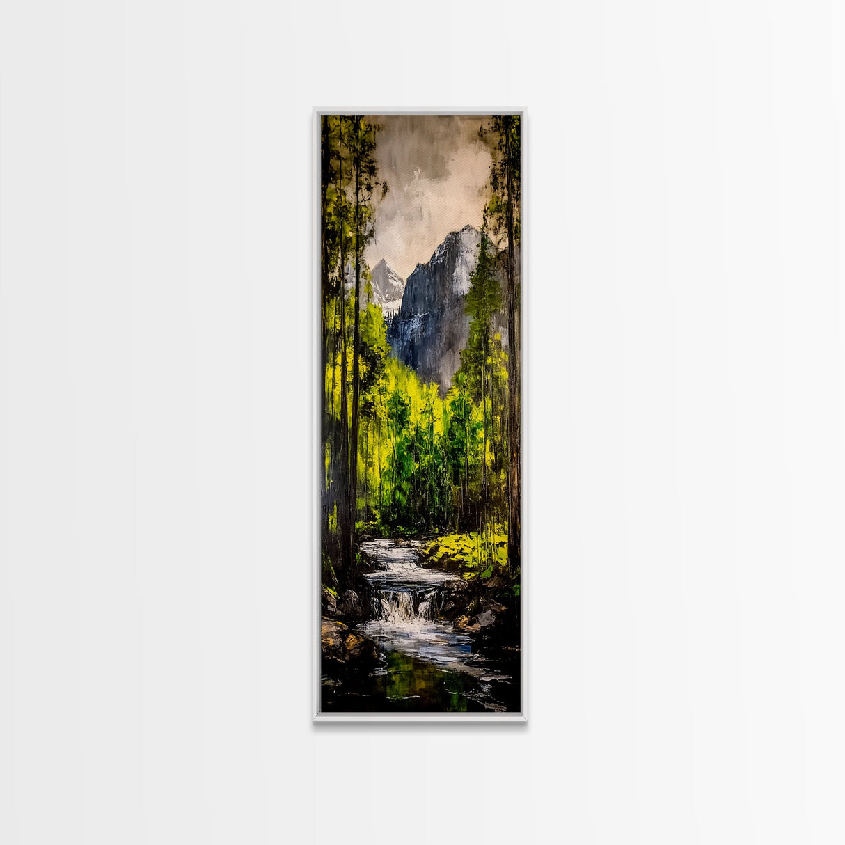 Mountain Escape, Waterfall Art, Forest Landscape, Framed Canvas Print, Nature Wall Art, Rustic Home Decor, Lodge Wall Art