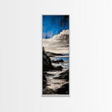 Sunset Horizon, Rocky Beach, Ocean Scene, Canvas Print, Contemporary Wall Art, Beach House Decor, Serene Nature Art