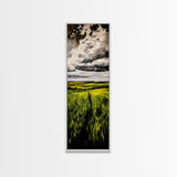 Rolling Fields, Green Landscape Painting, Farmhouse Wall Art, Nature Artwork, Rustic Home Decor, Country Living Room Art, Canvas Print