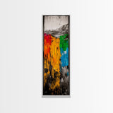 Colorful Abstract Landscape, Mountain Wall Art, Bright Textured Painting, Bold Statement Art, Living Room Decor, Framed Canvas Print