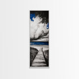Boardwalk Beach Art, Ocean Landscape Painting, Seaside Home Decor, Modern Coastal Design, Nautical Wall Print, Canvas Print