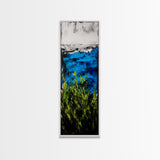 Blue Sea, Green Plants, Ocean View, Canvas Print, Coastal Wall Art, Living Room Art, Nature Inspired Decor, Nautical Beach House Art