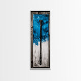 Abstract Metal Art, Modern Industrial Design, Blue and White Wall Decor, Unique Home Statement, Contemporary Style, Canvas Print