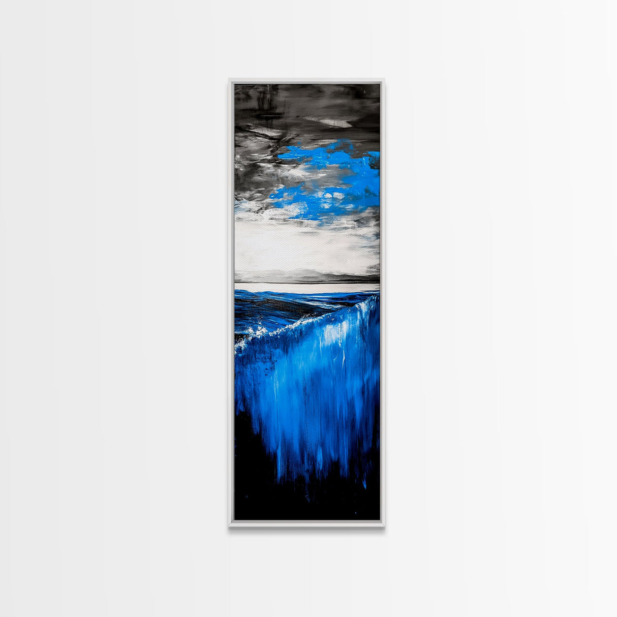 Stormy Waves, Dramatic Seascape, Moody Coastal Art, Canvas Print, Black and White Ocean Scene, Nautical Decor, Living Room Artwork