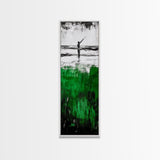 Abstract Ocean, Surreal Water, Green and Black, Framed Canvas Print, Coastal Minimalist Art, Modern Beach Wall Decor, Office Art