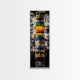 Totem Pole, Native American, Tribal Art, Framed Canvas Print, Cultural Wall Art, Rustic Home Decor, Office or Study Artwork