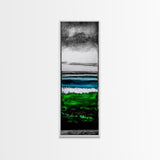 Emerald Waters, Coastal Horizon, Abstract Ocean, Deep Sea Art, Framed Canvas Print, Beach House Decor, Nautical Home Wall Art