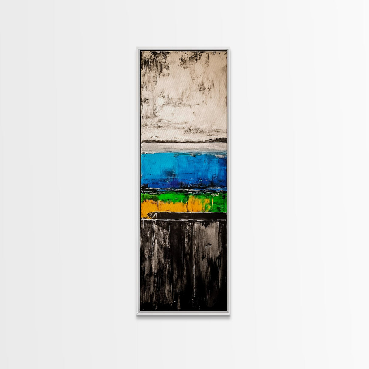 Abstract Ocean, Modern Art, Coastal Wall Decor, Blue and Yellow Painting, Framed Canvas Print, Minimalist Art, Contemporary Home Decor