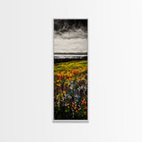 Meadow Wildflowers, Landscape Canvas Print, Fall Wall Art, Country Home Decor, Nature Art, Large Living Room Art, Rustic Wall Art