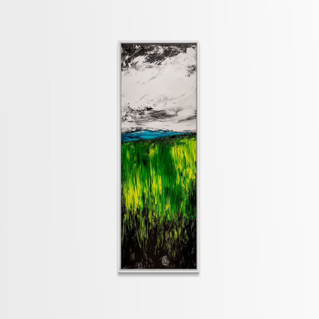 Rolling Fields, Abstract Nature Art, Blue and Yellow Landscape, Rustic Wall Art, Modern Impressionism, Living Room Decor, Canvas Print