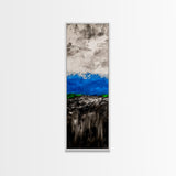 Mountain Horizon, Moody Landscape, Blue Sky Art, Framed Canvas Print, Abstract Nature, Minimalist Decor, Modern Wall Art, Office Decor