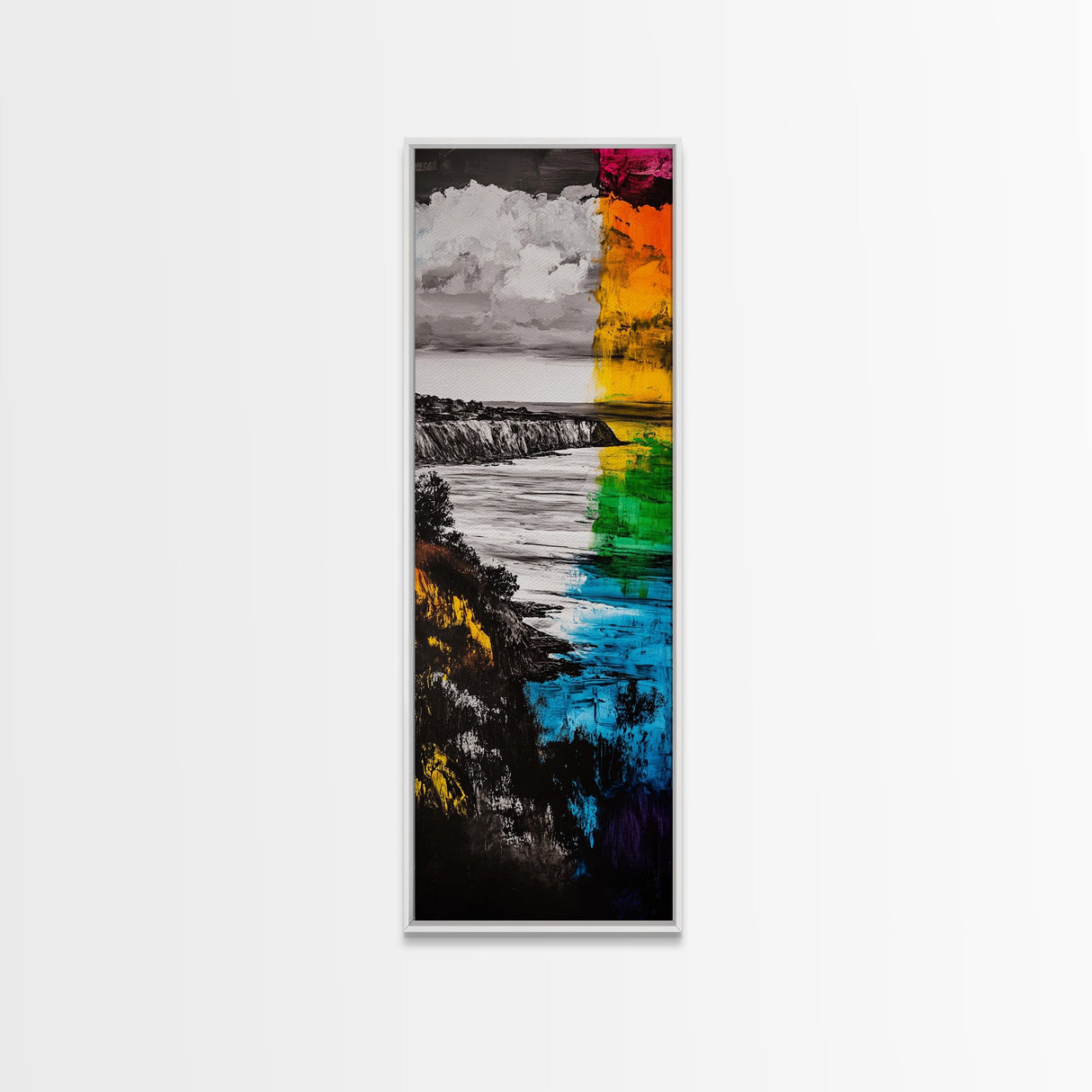 Vibrant Coast, Abstract Seascape, Colorful Ocean Art, Canvas Print, Bold Wall Art, Coastal Home Decor, Beach Painting, Modern Art