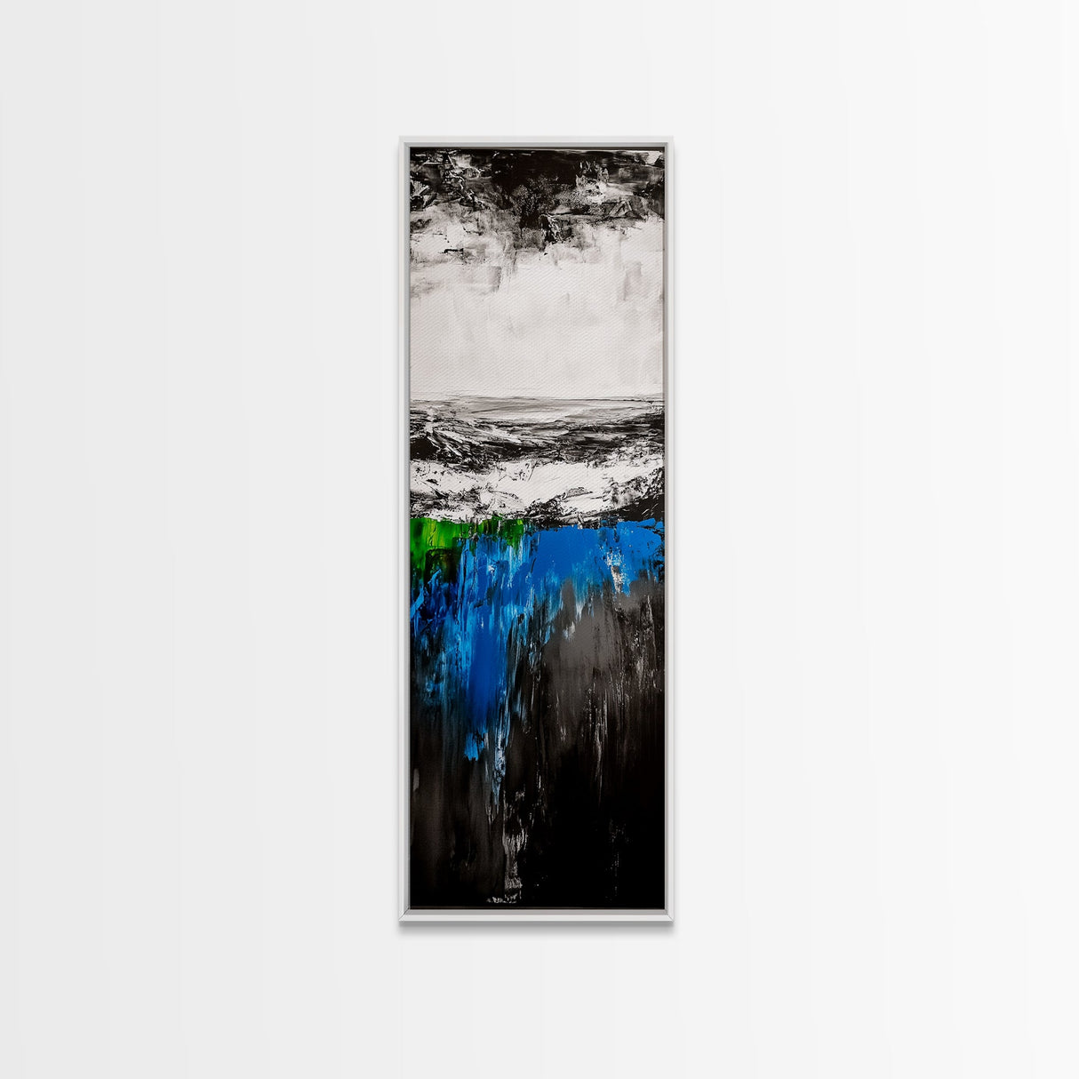 Abstract Ocean Depths, Blue Green Seascape, Modern Coastal Decor, Framed Canvas Print, Minimalist Wall Art, Bedroom Wall Hanging