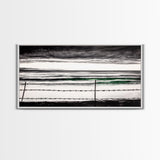 Stormy Ocean, Coastal Wall Art, Black and White Seascape, Minimalist Art, Modern Home Decor, Beach House Artwork, Framed Canvas Print