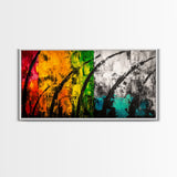 Colorful Abstract, Bold Nature, Autumn Tones, Framed Canvas Print, Modern Home Decor, Boho Art, Large Statement Piece, Living Room Art