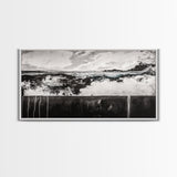 Black and White, Ocean, Waves, Minimalist, Canvas Print, Coastal Art, Nautical Decor, Bedroom Wall Art, Modern Home Decor, Fine Art Print
