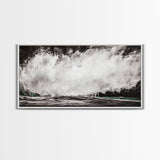 Abstract Waterfall Art, Black and White Canvas Print, Modern Wall Decor, Nature Inspired Artwork, Living Room Art, Minimalist Painting