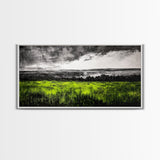 Green, Landscape, Nature, Canvas Print, Rolling Fields Wall Art, Scenic Countryside Painting, Modern Rustic Home Decor, Large Wall Art