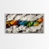 Abstract Wave, Dynamic Ocean Art, Surf Inspired Painting, Black and White Modern Art, Colorful Coastal Decor, Canvas Print, Hallway Art