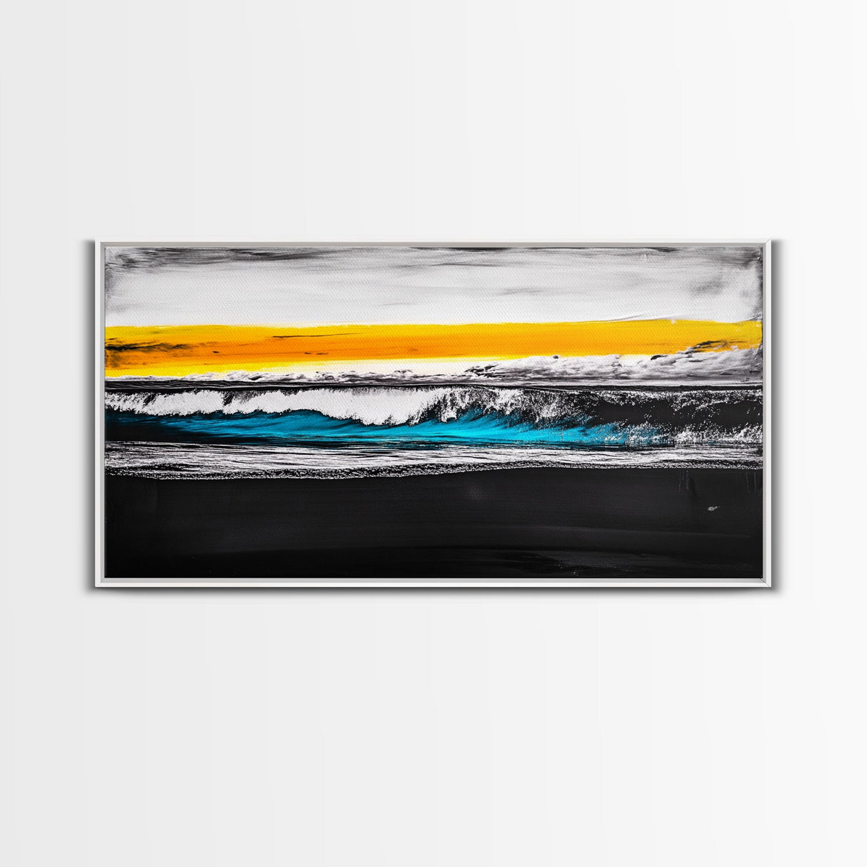 Ocean Waves, Coastal Wall Art, Seascape Painting, Beach House Decor, Nautical Home Art, Abstract Ocean Art, Framed Canvas Print