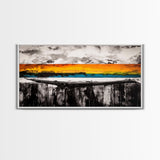 Dramatic Sunset, Abstract Horizon, Vibrant Colorful Art, Bold Nature Wall Art, Southwest Painting, Large Statement Art, Canvas Print