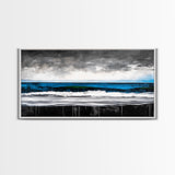Ocean Wave, Moody Seascape, Coastal Art, Framed Canvas Print, Minimalist Wall Decor, Beach House Art, Modern Home Decor
