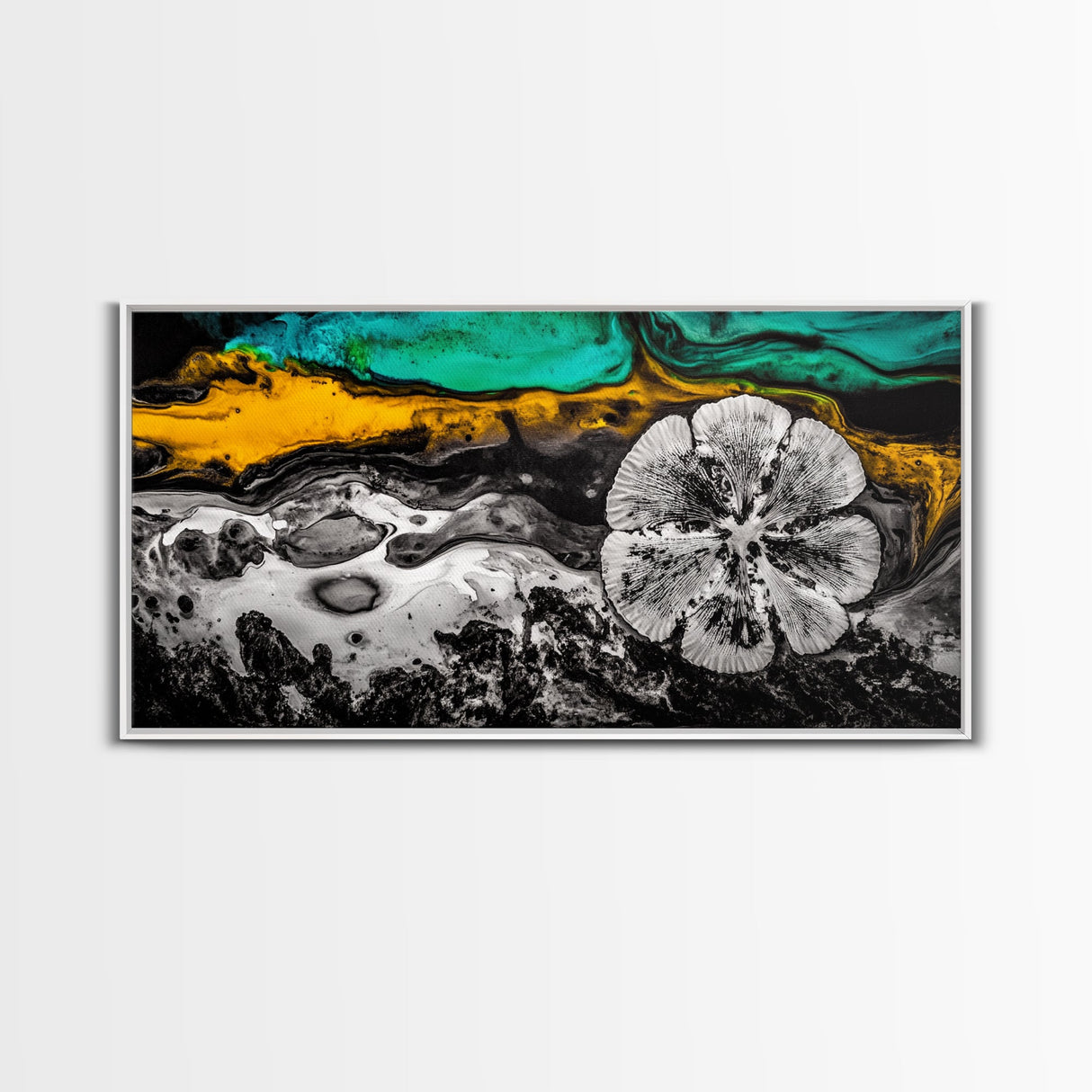 Abstract Fluid, Colorful Swirl, Black Gold Art, Canvas Print, Modern Wall Art, Living Room Art, Unique Home Decor