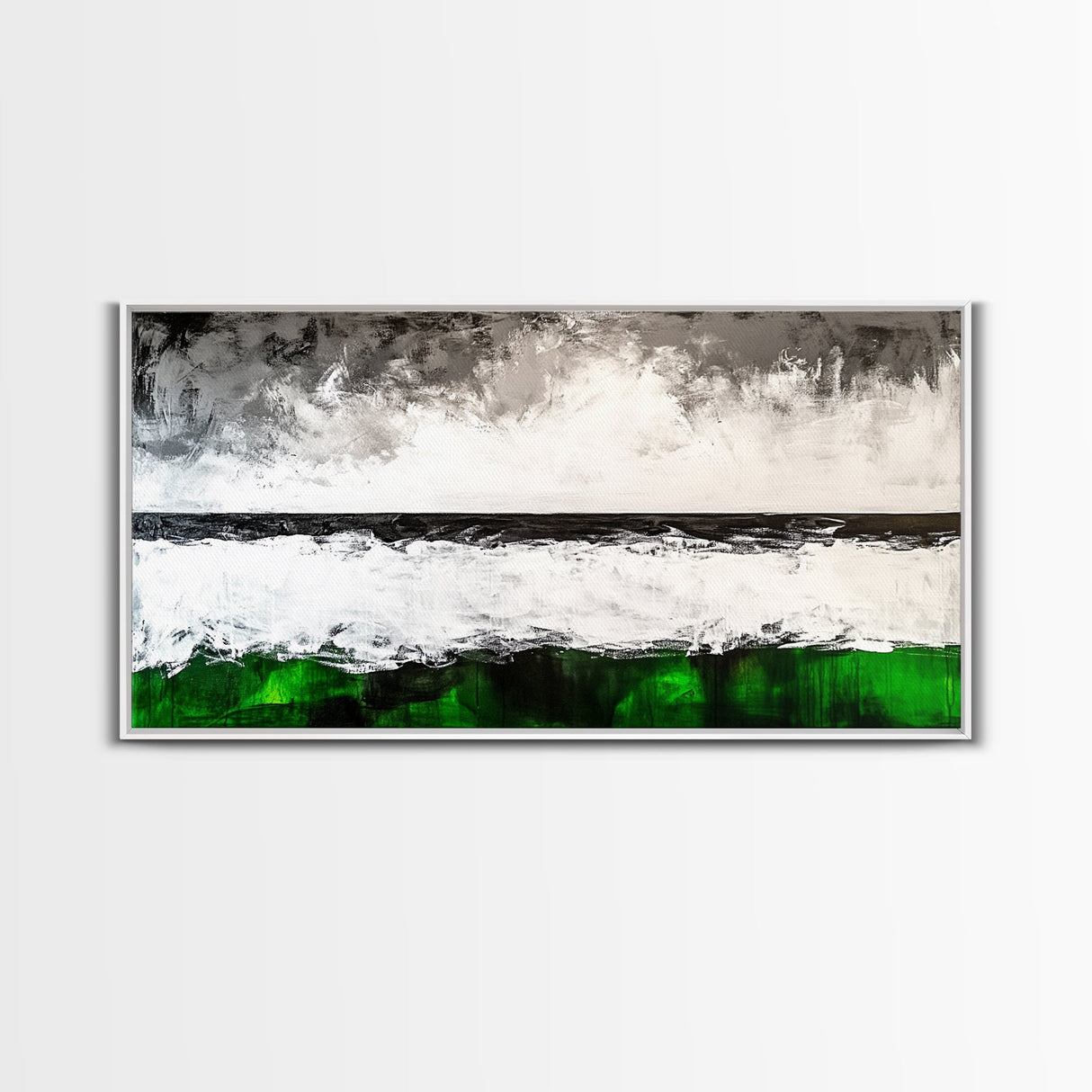 Stormy Coast, Black and White Seascape, Dramatic Ocean Art, Canvas Print, Coastal Home Decor, Minimalist Wall Art, Moody Living Room Art