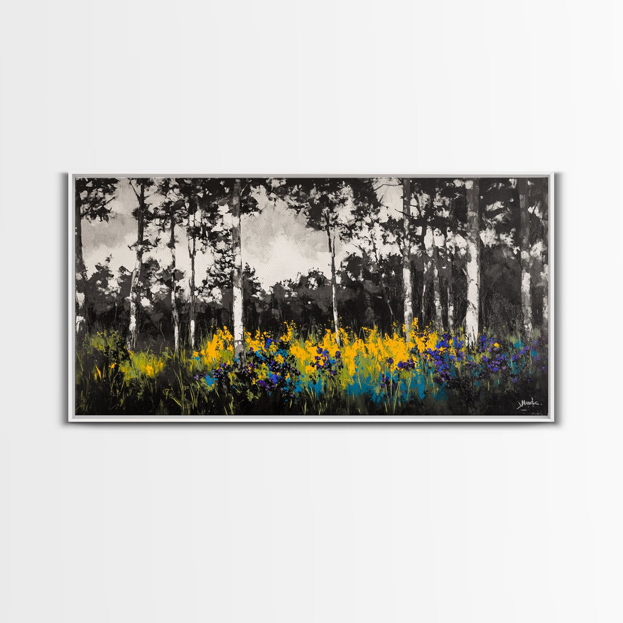 Forest Meadow, Wildflower Wall Art, Nature Canvas Print, Botanical Artwork, Rustic Home Decor, Fall Landscape, Living Room Wall Art