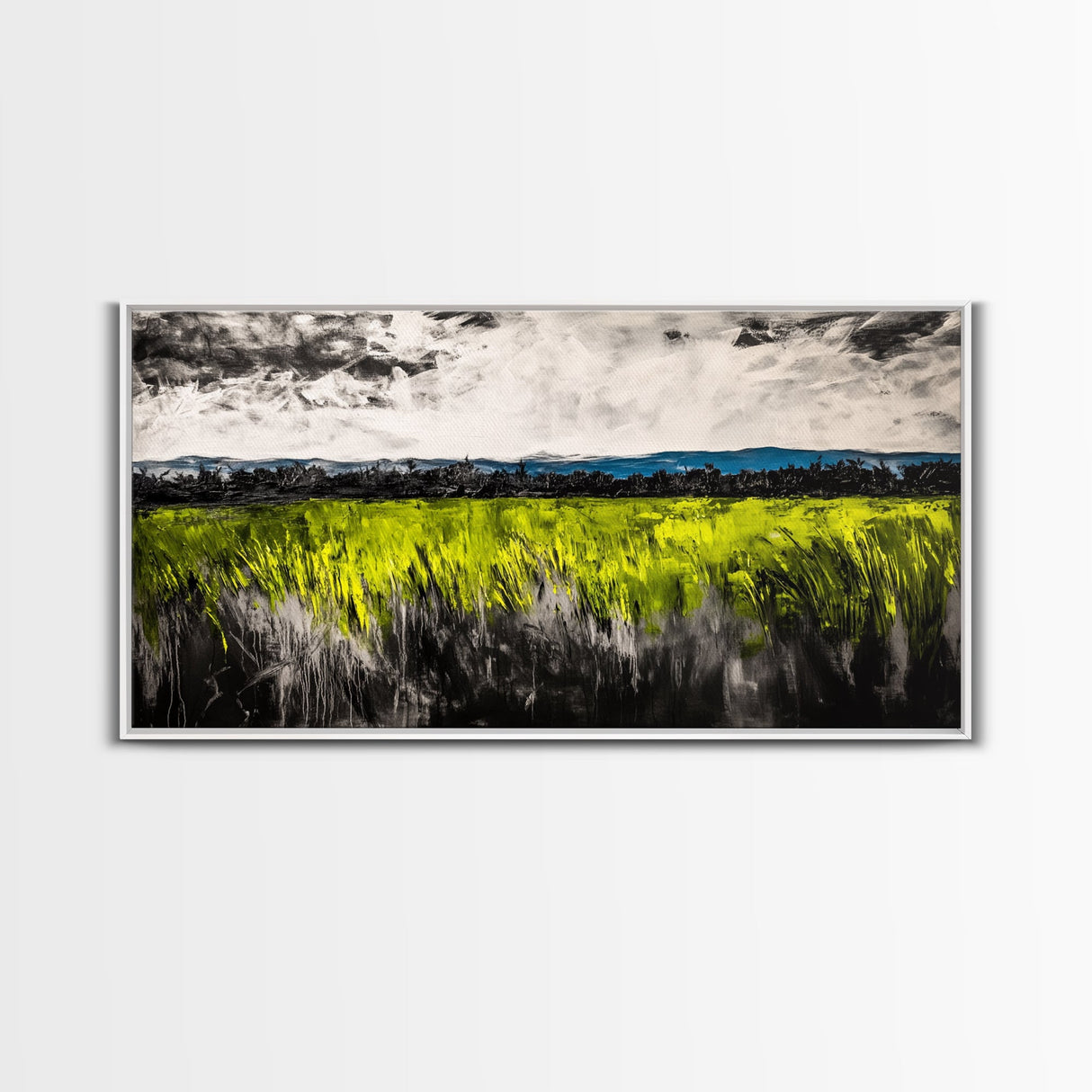 Green Field, Landscape Canvas Print, Nature Wall Art, Minimalist Artwork, Outdoor Scene, Farmhouse Decor, Living Room Wall Art