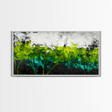Abstract Landscape, Green Field, Modern Nature Art, Contemporary Painting, Office Decor, Kitchen Wall Art, Canvas Print, Textured Art