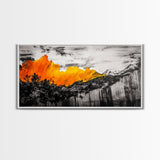 Firestorm, Mountain Art, Nature Abstract, Dramatic Canvas Print, Fall Art, Wilderness Decor, Rustic Living Room, Framed Canvas Print