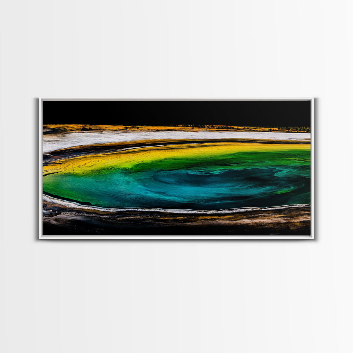Geothermal Spring, Colorful Earth, Nature's Wonders, Canvas Print, Abstract Landscape Art, Modern Office Wall Decor, Vibrant Home Aesthetic