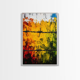 Barbed Wire Wall Art, Red Yellow Green, Bold Abstract Painting, Modern Industrial Decor, Statement Piece, Office Wall Art, Canvas Print