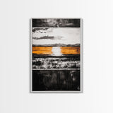 Abstract Horizon, Golden Light, Modern Landscape, Framed Canvas Print, Minimalist Wall Art, Office Decor, Contemporary Sunset, Fall Vibes