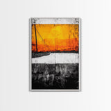 Sunset Sailboat, Nautical Art, Coastal Wall Decor, Warm Color Palette, Abstract Seascape, Modern Ocean Art, Vibrant Painting, Canvas Print