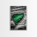 Emerald Pool, Abstract Geode, Nature Art, Textured Painting, Framed Canvas Print, Modern Earth Tones, Office Wall Art, Luxe Home Decor